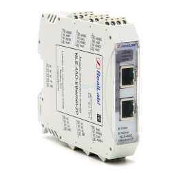 NLS-4AO-Ethernet-2P RealLab Mодуль универсального аналогового вывода 4 гальванически изолированных канала, 2xRJ-45, Modbus TCP