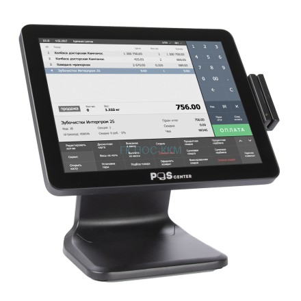 Сенсорный моноблок POSCenter POS101 (15&quot;, PCAP, J3455, RAM 4Gb, SSD 128Gb, MSR) Windows 10 IoT  Entry