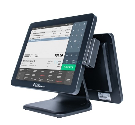 Сенсорный моноблок POSCenter POS90ES Pro (15&quot;, PCAP, N100, RAM 8Gb, SSD 2.5&quot; 128Gb, 90W, MSR) стенд 101, без ОС